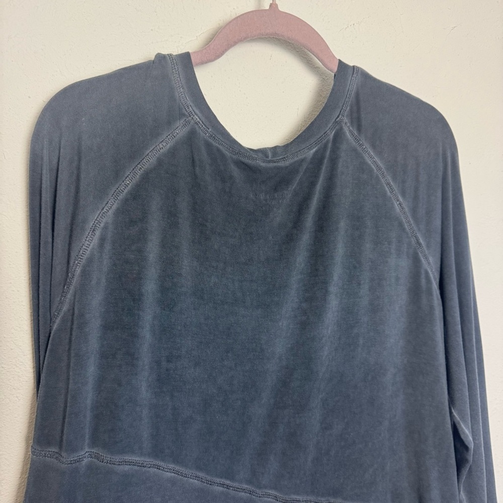 Soft Surroundings Washed Charcoal Layered Long Sleeve Tee - Picture 3 of 6